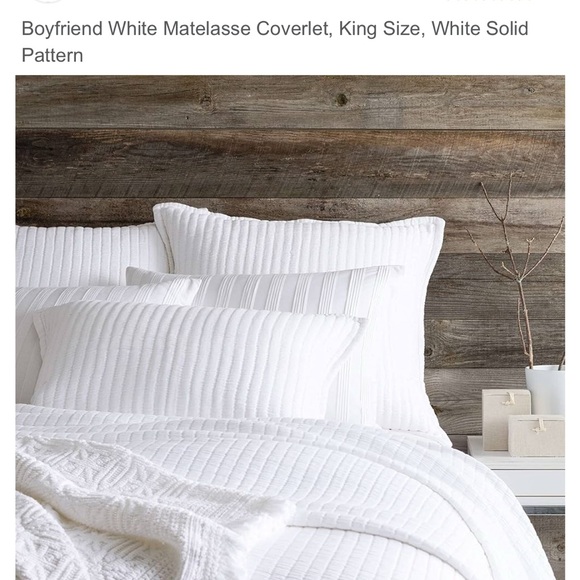 Pine Cone Hill Fine Linens boyfriend matalasse solid white - Picture 1 of 8